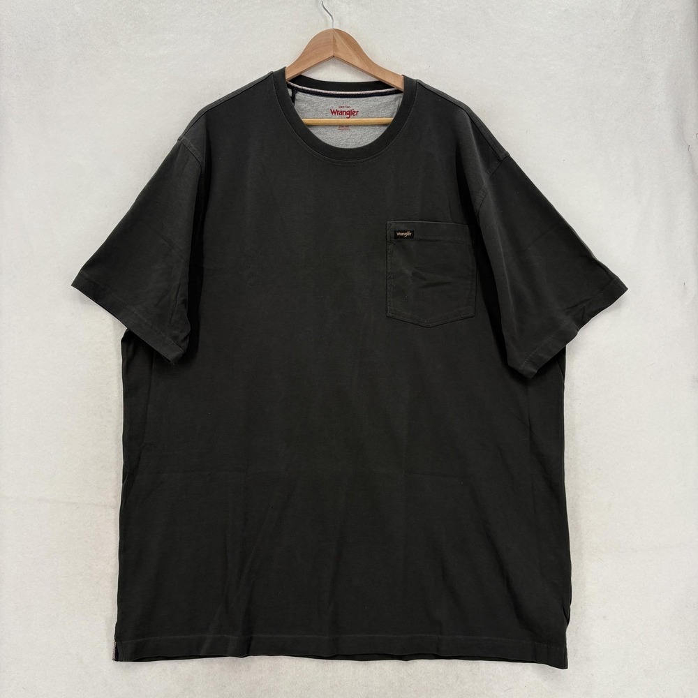 Wrangler Shirt Mens 2XLT Gray Pocket T-Shirt Crewneck 100% Cotton Tagless Casual